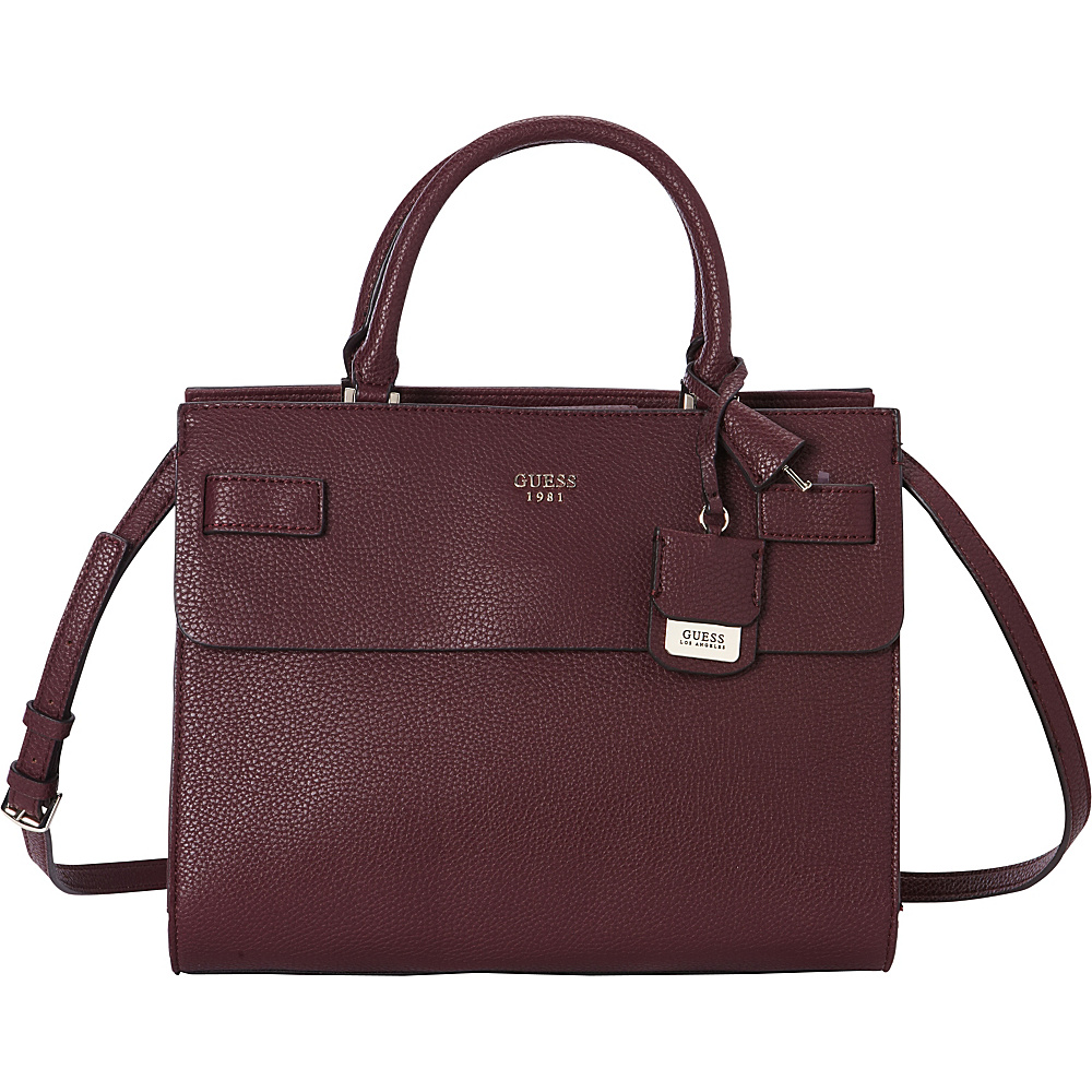 GUESS Cate Satchel Bordeaux GUESS Manmade Handbags