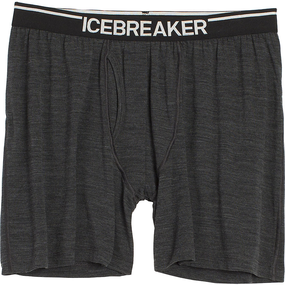 Icebreaker Mens Anatomica Relaxed Boxers with Fly L Jet HTHR Icebreaker Men s Apparel