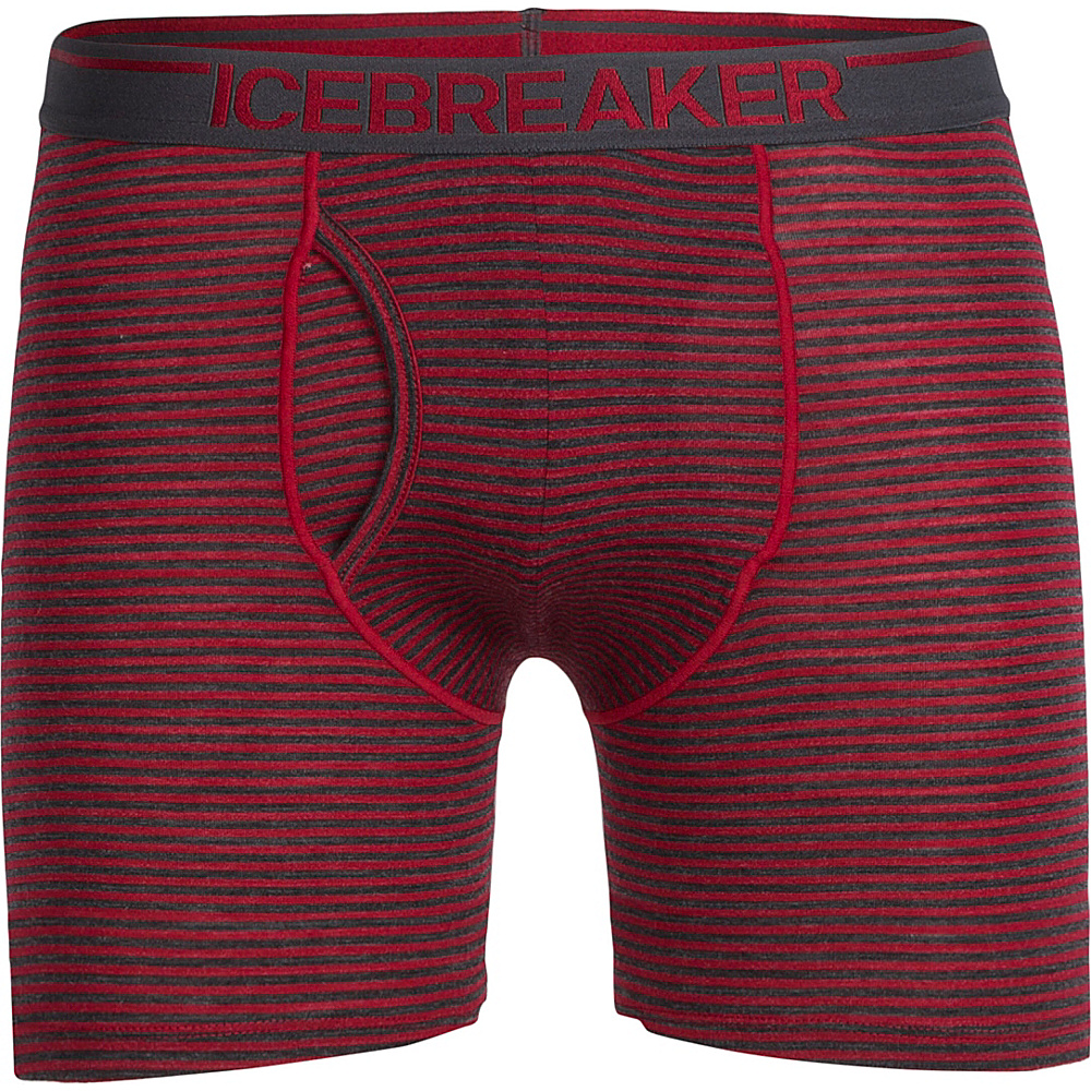 Icebreaker Mens Anatomica Relaxed Boxers with Fly XL Jet HTHR Icebreaker Men s Apparel