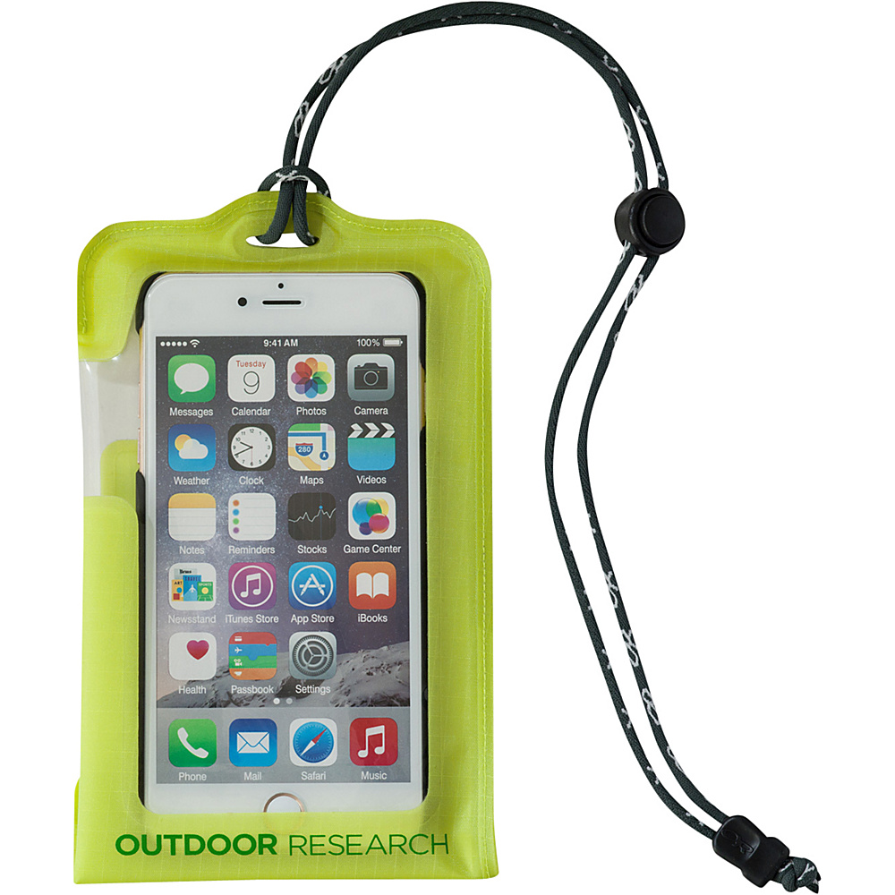 Outdoor Research Sensor Dry Pocket Smartphone Large Lemongrass â One Size Outdoor Research Electronic Cases