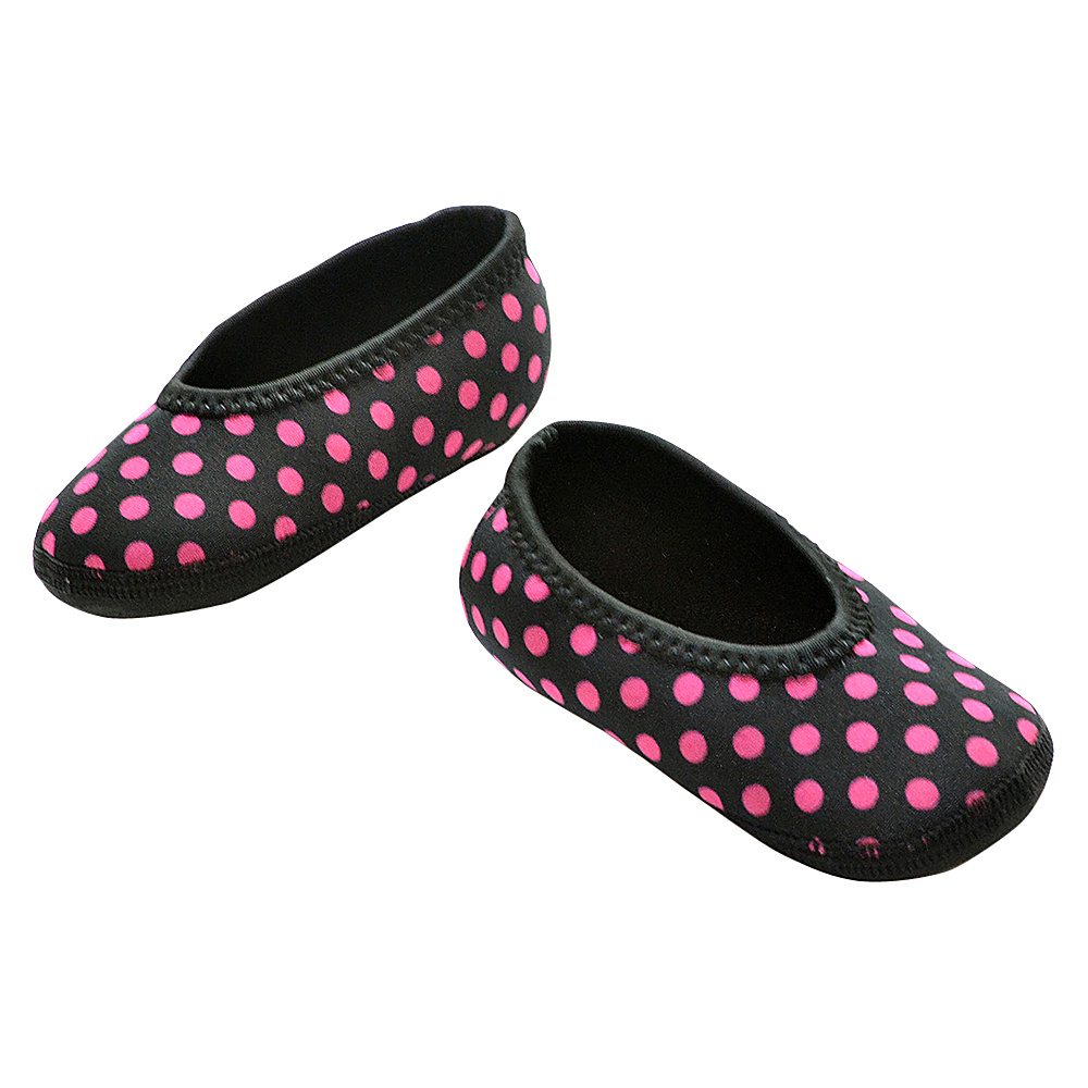 NuFoot Girls Ballet Flat Travel Slippers Black Pink Polka Dot Toddler NuFoot Women s Footwear
