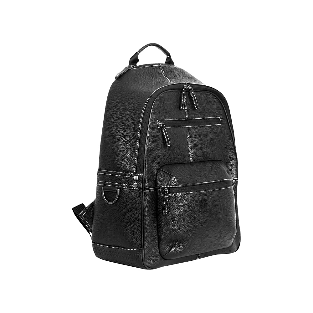 Boconi Tyler Tumbled Campus Pack Black with Khaki Boconi Business Laptop Backpacks
