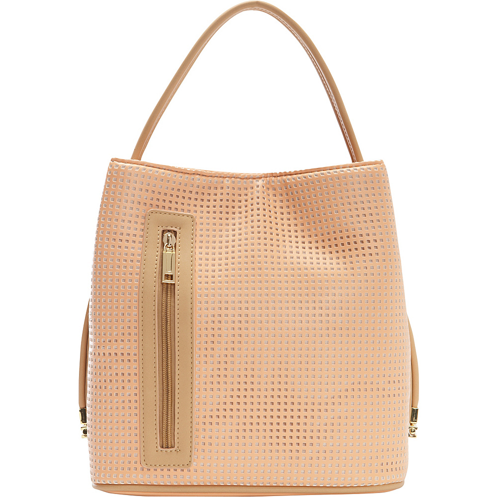 Samoe Classic Convertible Handbag Sweet Melon Perforated Bisque CL Samoe Manmade Handbags