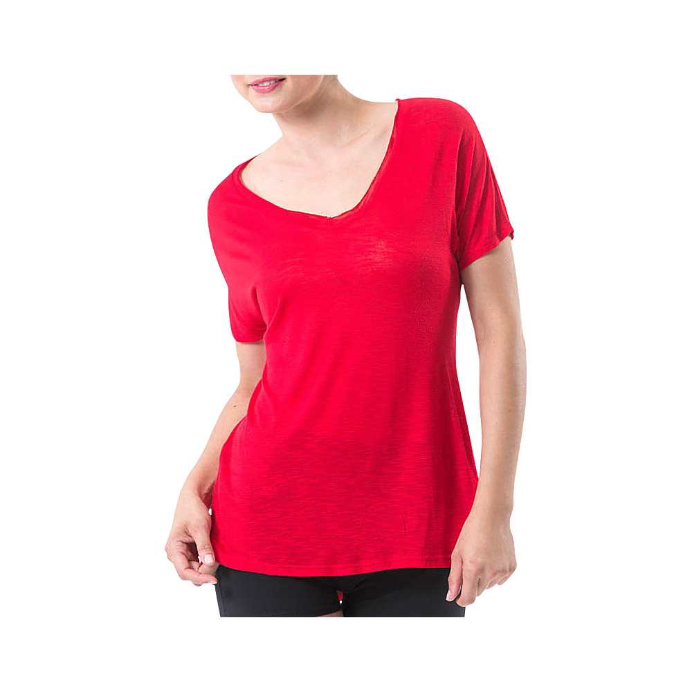 Electric Yoga Deep V Tee S Red Electric Yoga Women s Apparel