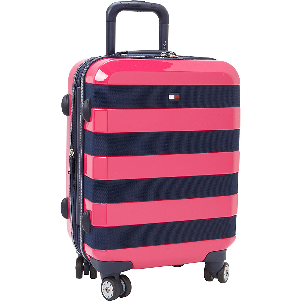 Tommy Hilfiger Luggage Rugby Stripe 21 Carry On Hardside Spinner Pink Tommy Hilfiger Luggage Hardside Carry On