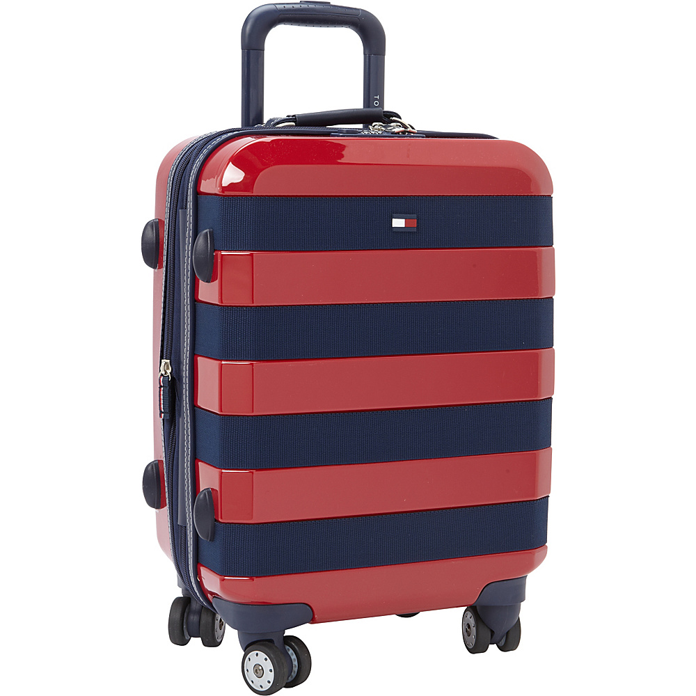 Tommy Hilfiger Luggage Rugby Stripe 21 Carry On Hardside Spinner Red Tommy Hilfiger Luggage Hardside Carry On
