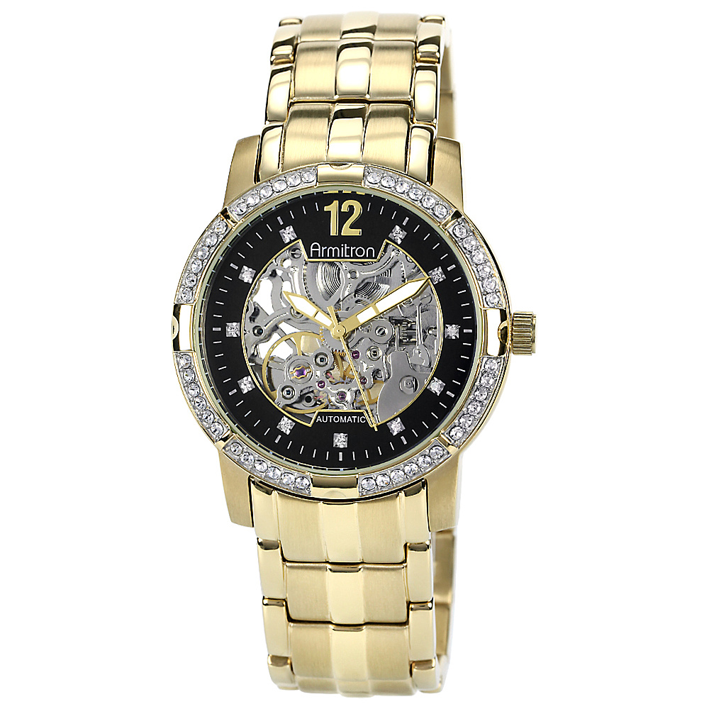Armitron Gold Tone Atomatic Movement 59 Swarovski Crystal Watch Gold Armitron Watches
