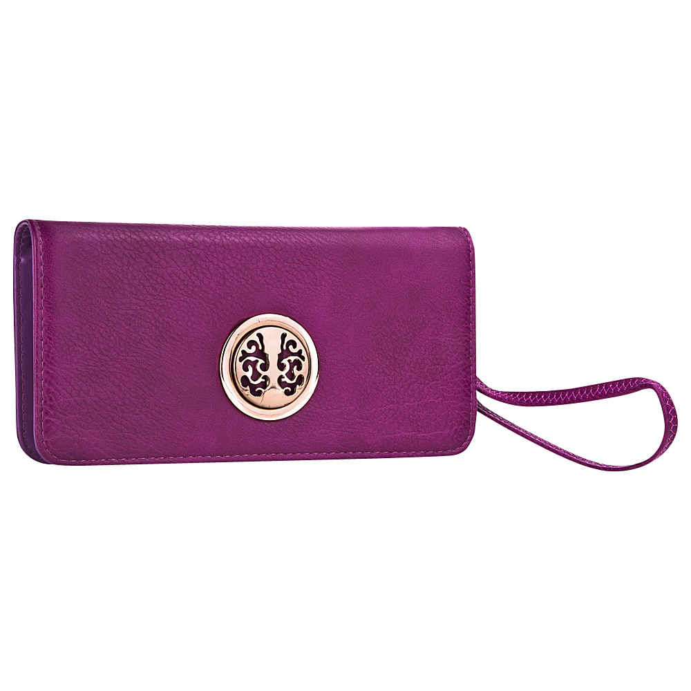 MKF Collection Bonnie Double Zip Multiple Pocket Wallet Purple MKF Collection Ladies Small Wallets