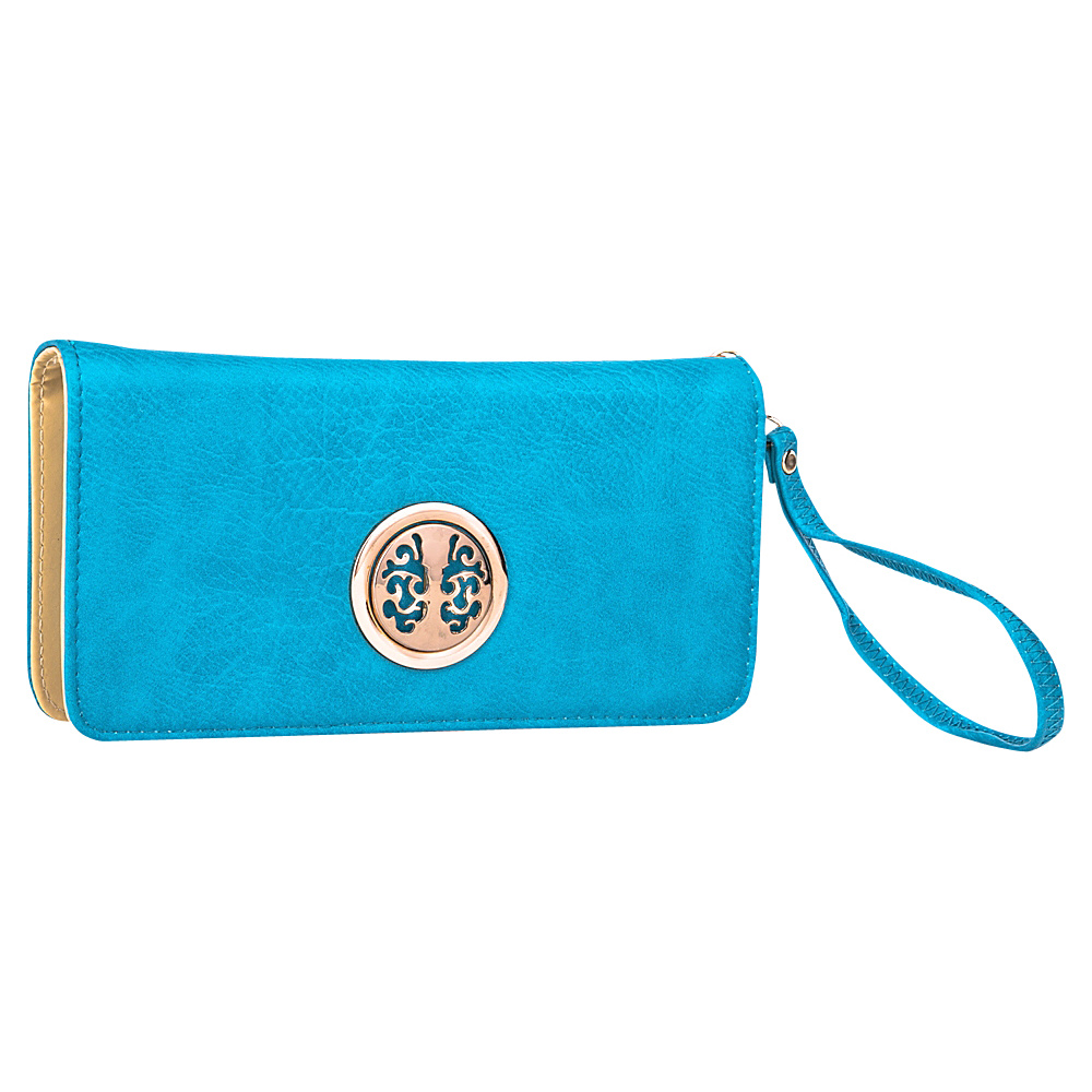 MKF Collection Bonnie Double Zip Multiple Pocket Wallet Turquoise MKF Collection Women s Wallets