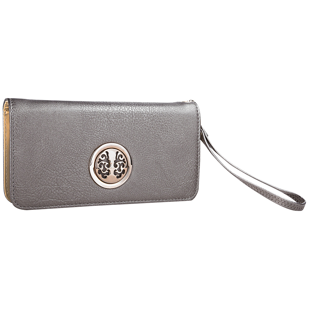 MKF Collection Bonnie Double Zip Multiple Pocket Wallet Pewter MKF Collection Women s Wallets