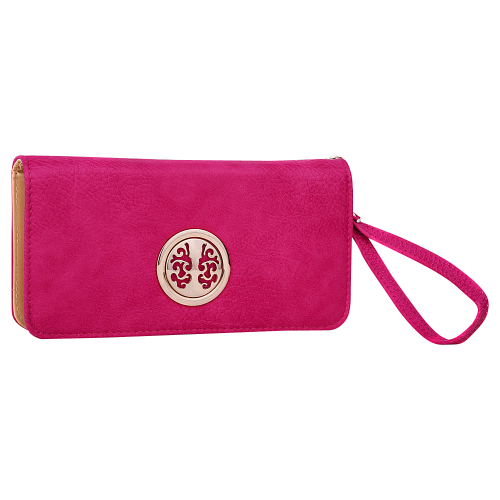 MKF Collection Bonnie Double Zip Multiple Pocket Wallet Fuchsia MKF Collection Ladies Small Wallets