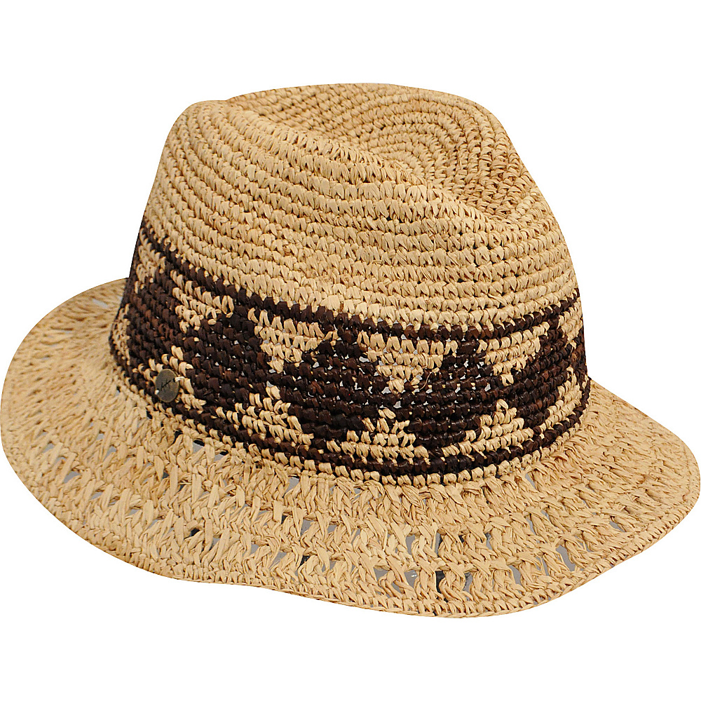 Karen Kane Hats Raffia Straw Aztec Trilby Hat Honey Cocoa Karen Kane Hats Hats Gloves Scarves
