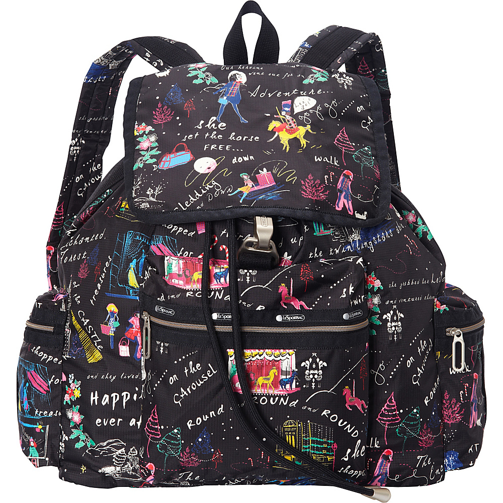 LeSportsac 3 Zip Voyager Backpack Wonderland C LeSportsac Everyday Backpacks