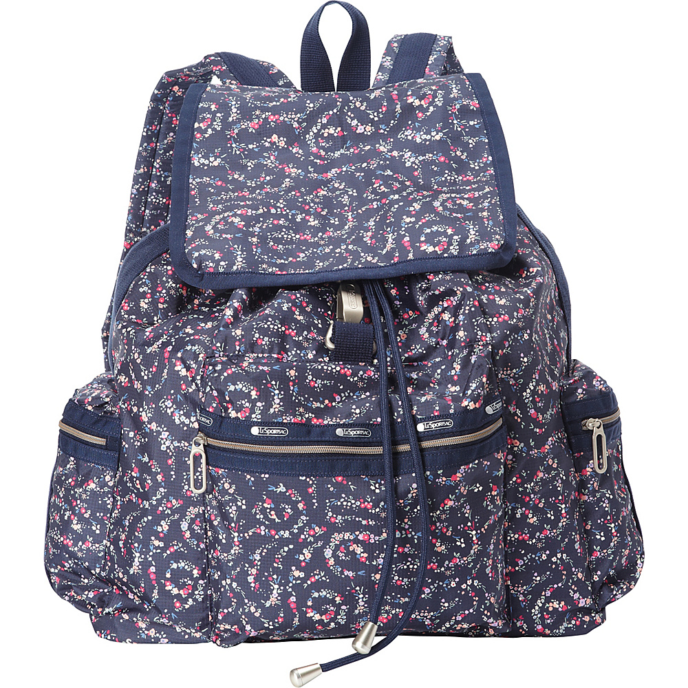LeSportsac 3 Zip Voyager Backpack Fairy Floral Blue C LeSportsac Everyday Backpacks