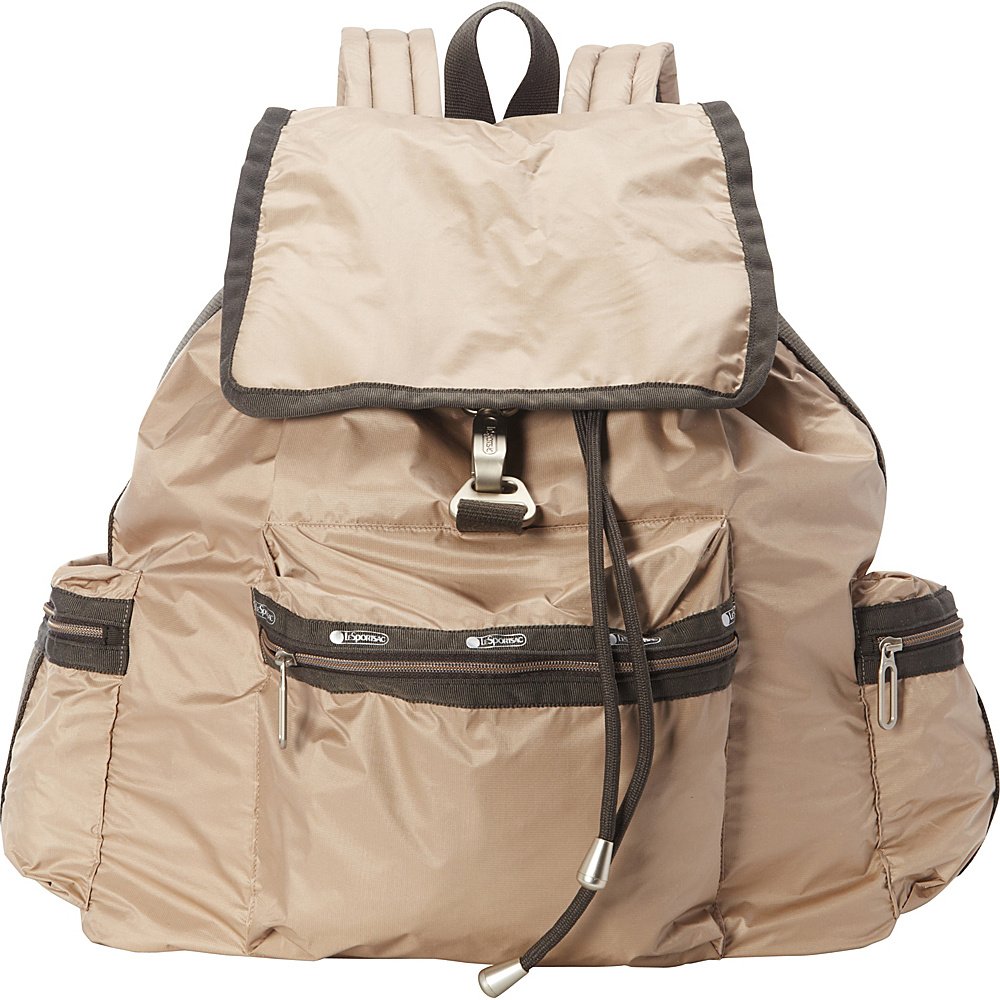 LeSportsac 3 Zip Voyager Backpack Travertine C LeSportsac Everyday Backpacks