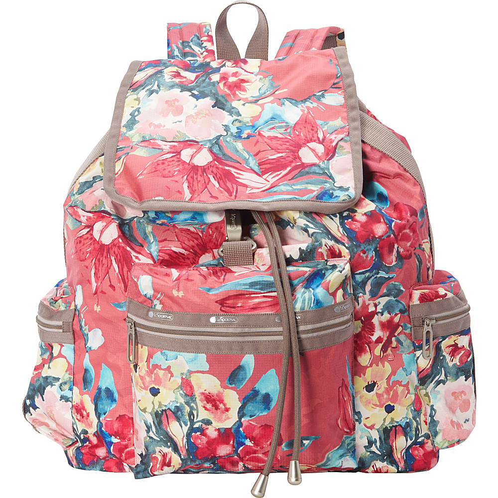 LeSportsac 3 Zip Voyager Backpack Endearment Pink C LeSportsac Everyday Backpacks