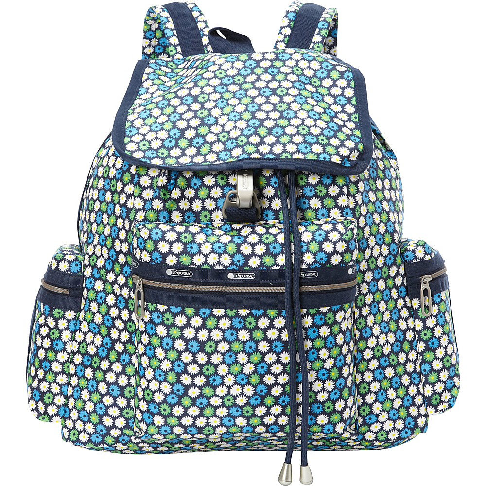 LeSportsac 3 Zip Voyager Backpack Travel Daisy LeSportsac Everyday Backpacks
