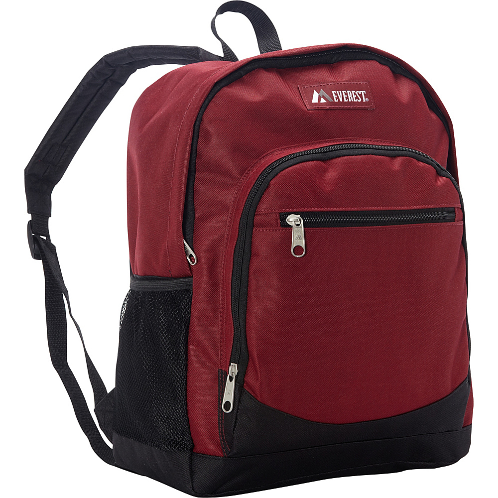 Everest Casual Backpack with Side Mesh Pocket Burgundy Black Everest Everyday Backpacks
