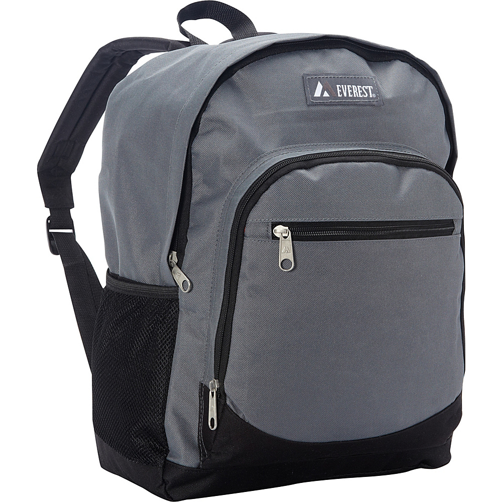 Everest Casual Backpack with Side Mesh Pocket Gray Black Everest Everyday Backpacks