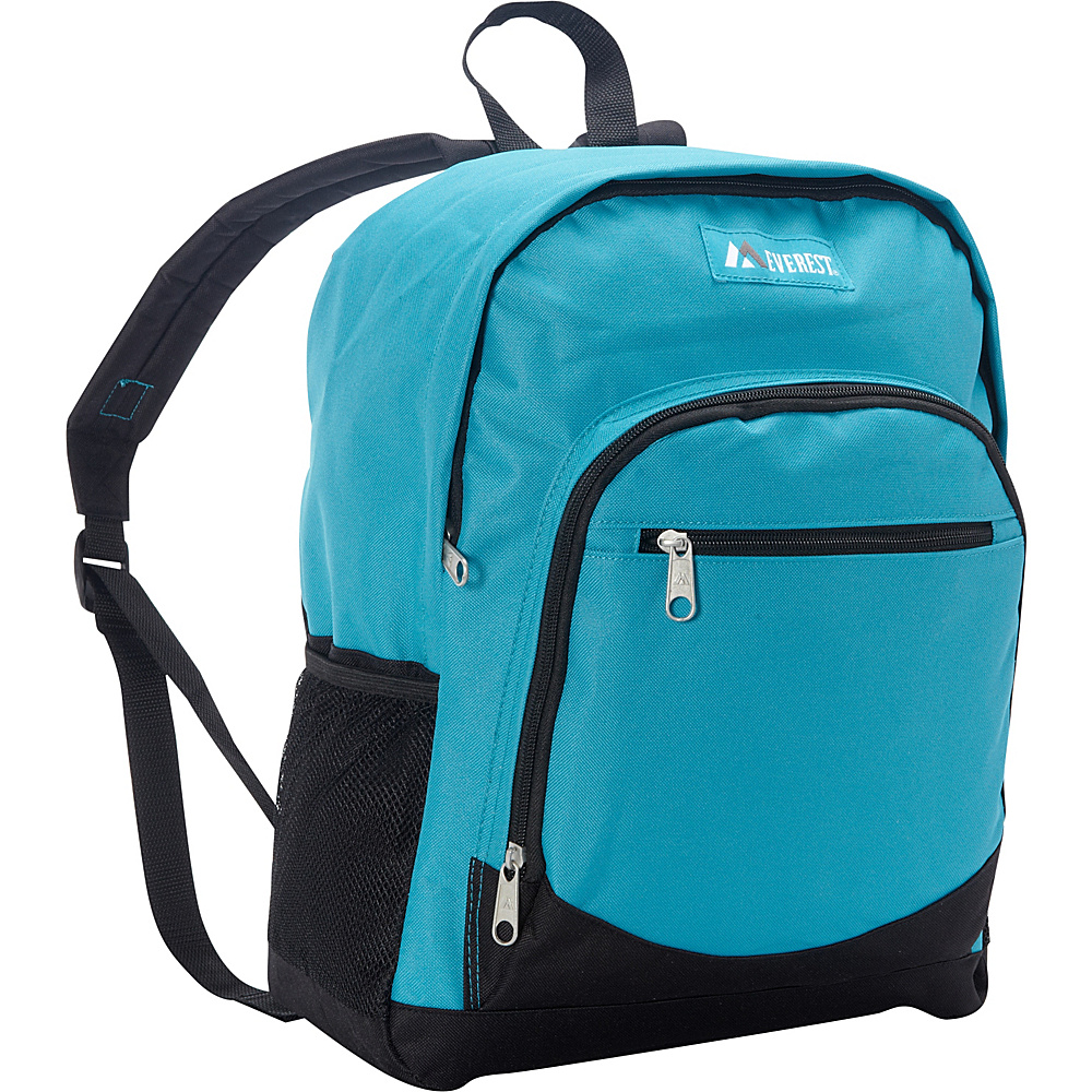 Everest Casual Backpack with Side Mesh Pocket Turquoise Black Everest Everyday Backpacks