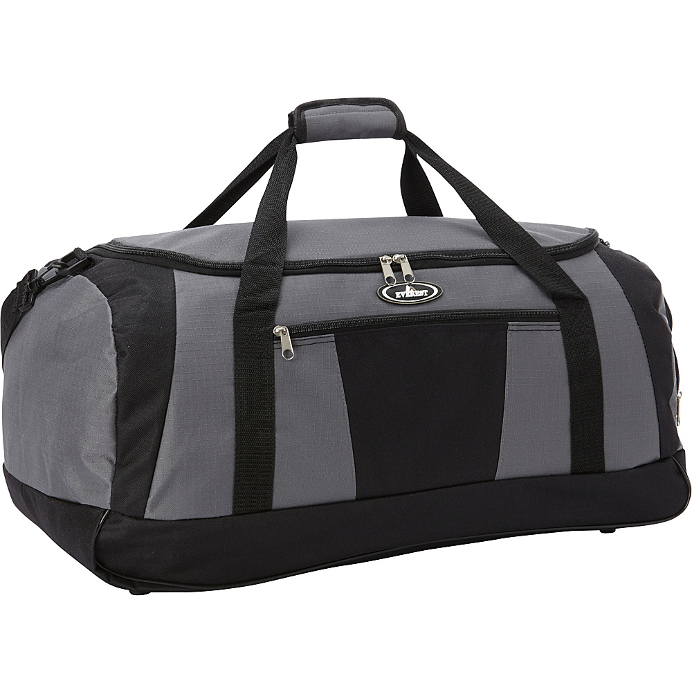 Everest Casual Duffel with Wet Pocket Large Gray Black Everest Travel Duffels