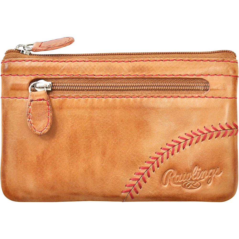 Rawlings Baseball Stitch Pouch With Credit Card Insert Tan Rawlings Leather Handbags