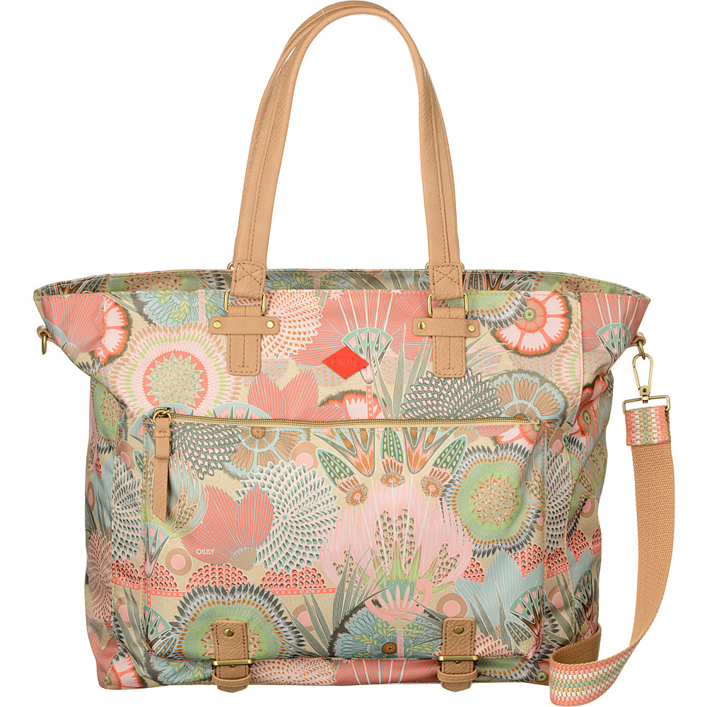 Oilily Carry All Shoulder Bag Peach Rose Oilily Fabric Handbags
