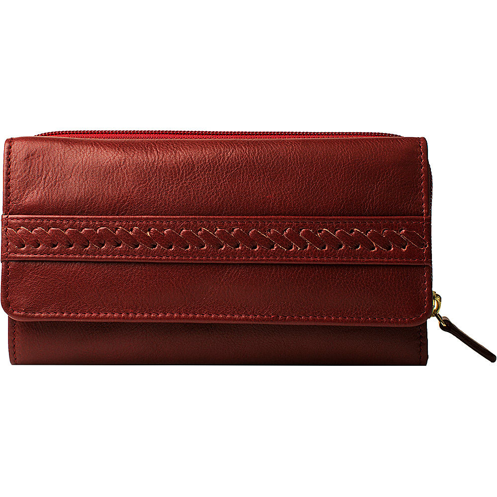 Hidesign Mina Trifold Leather wallet Red Hidesign Women s Wallets
