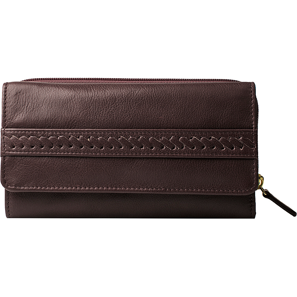 Hidesign Mina Trifold Leather wallet Brown Hidesign Women s Wallets