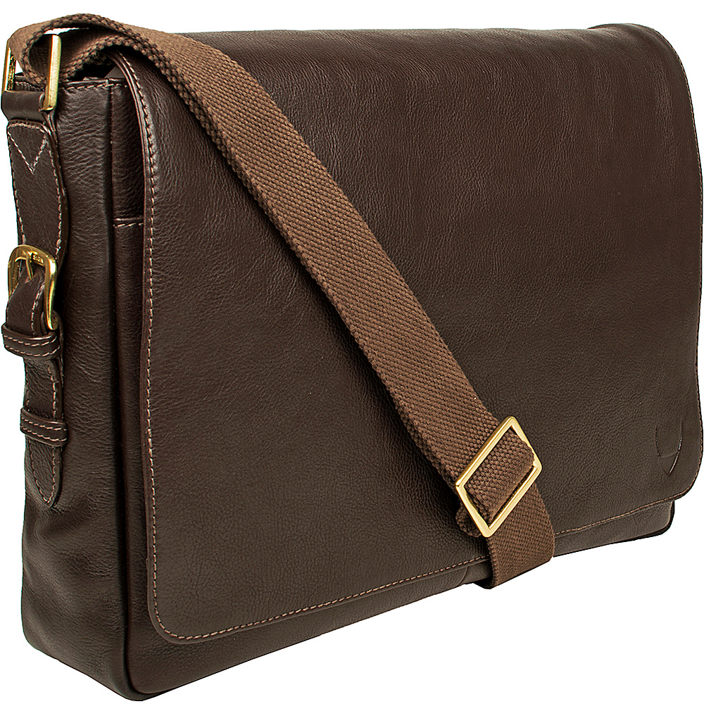 Hidesign William Horizontal 15 Laptop Compatible Leather Messenger Brown Hidesign Messenger Bags