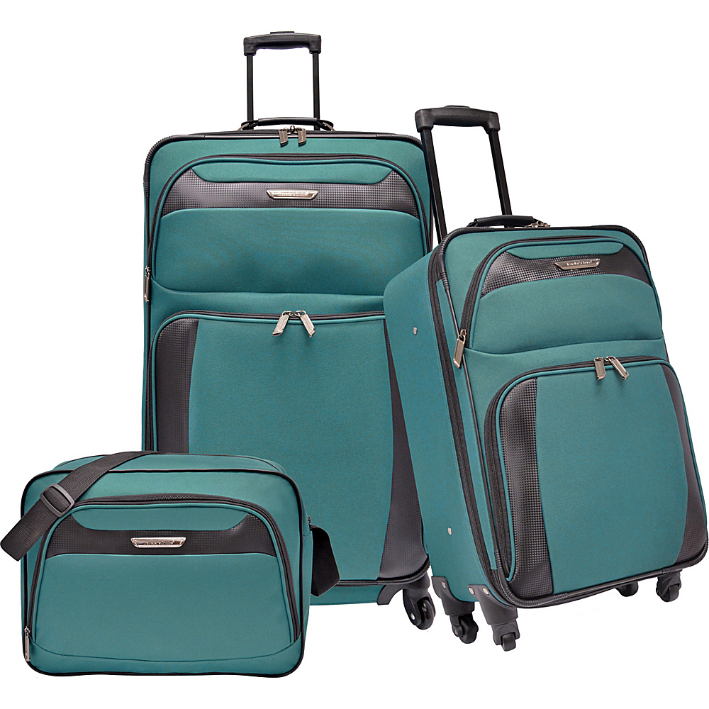 Traveler s Choice Richmond 3 Piece Spinner Luggage Set Teal Traveler s Choice Luggage Sets