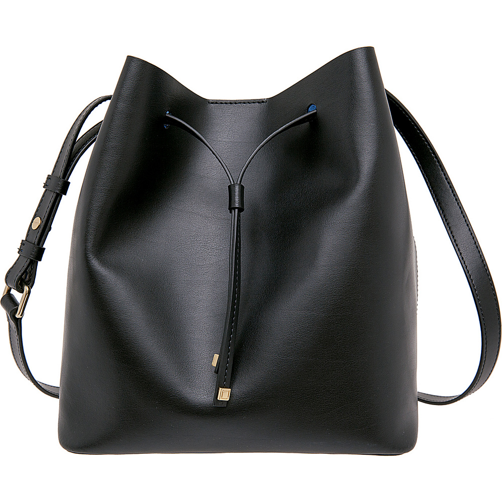 Lodis Blair Gail Medium Crossbody Black Cobalt Lodis Leather Handbags