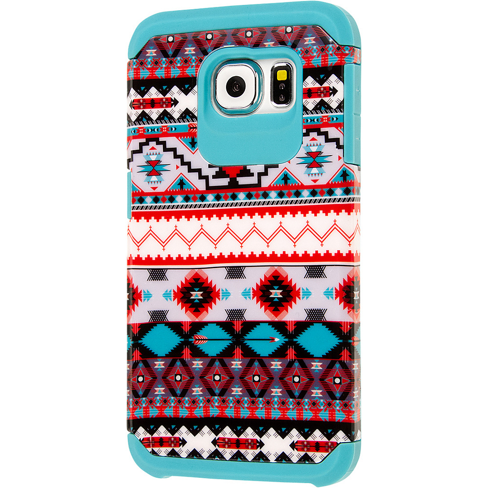 EMPIRE MINX Slim Protection Hybrid Case for Samsung Galaxy S6 Teal Tribal Aztec EMPIRE Personal Electronic Cases