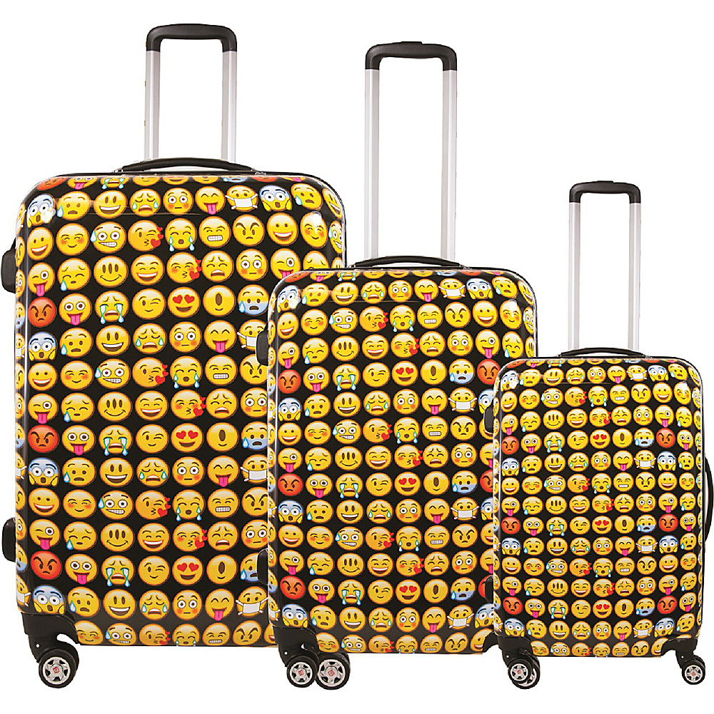 ful Set Of 3 Pieces Emoji Hardside Spinner Luggage Yellow ful Luggage Sets