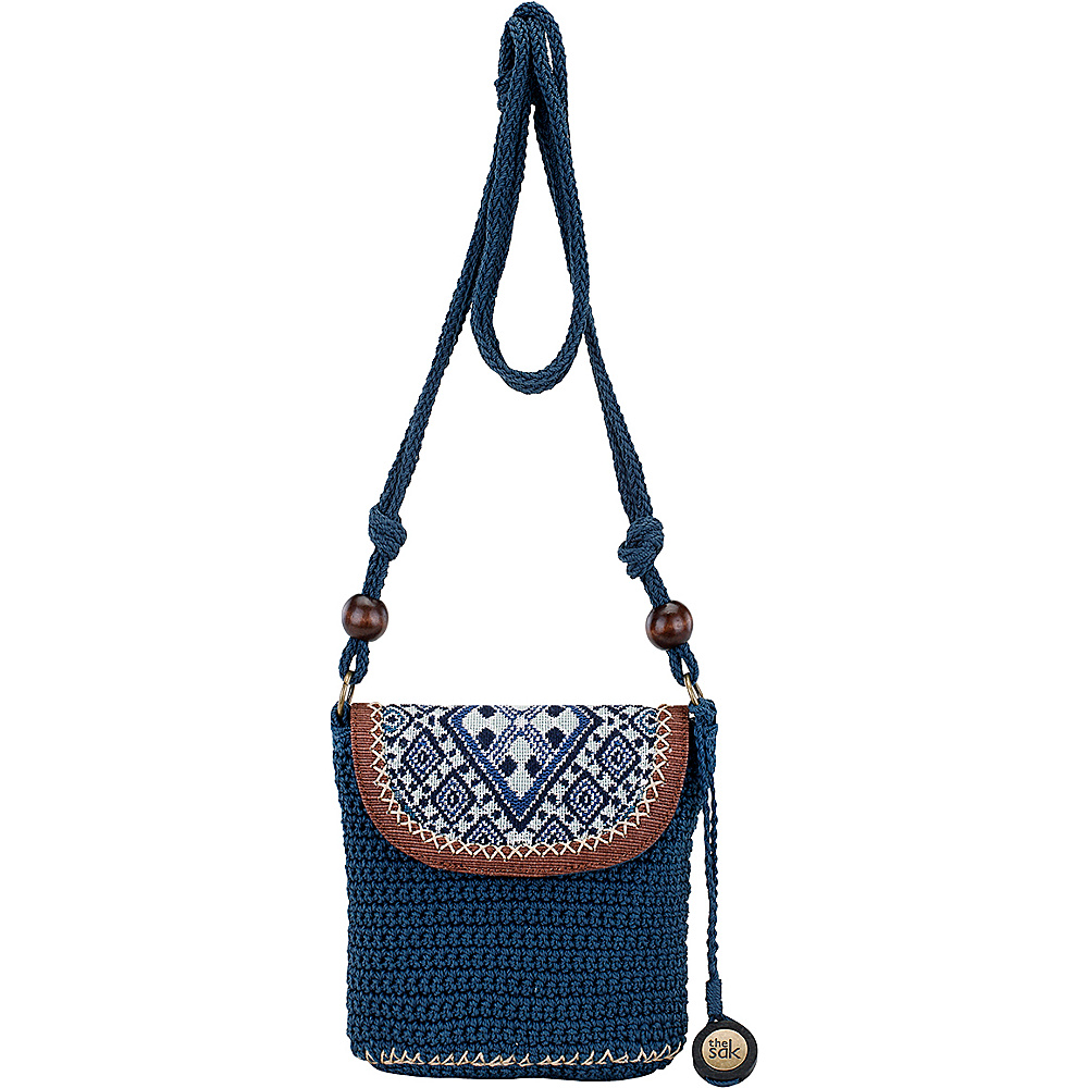 The Sak Sayulita Mini Flap Crossbody Blue Diamond The Sak Fabric Handbags