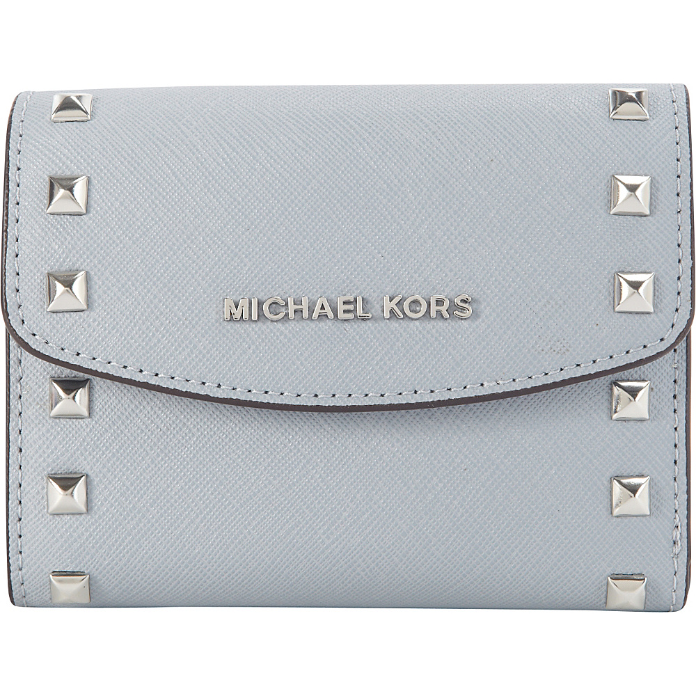 MICHAEL Michael Kors Ava Stud Carryall Card Case Dusty Blue MICHAEL Michael Kors Ladies Small Wallets