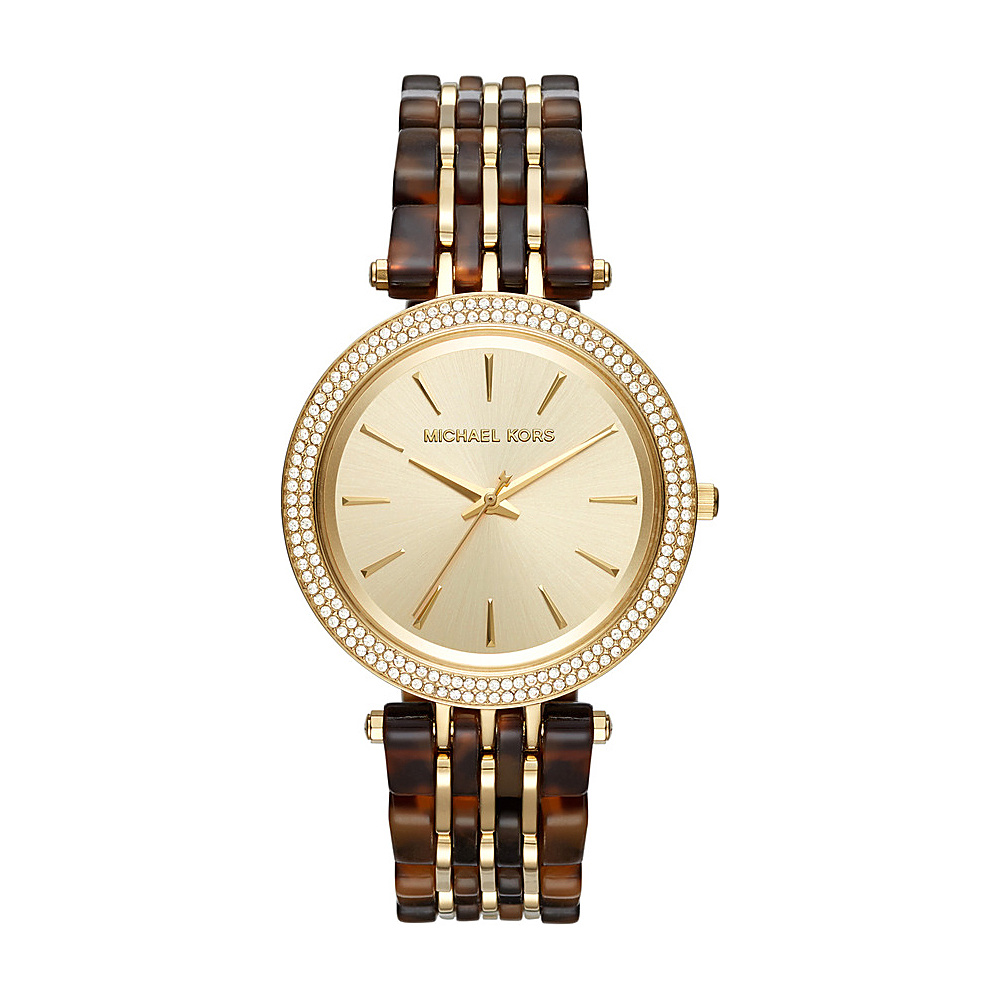 Michael Kors Watches Darci Acetate Three Hand Watch Brown Gold Michael Kors Watches Watches