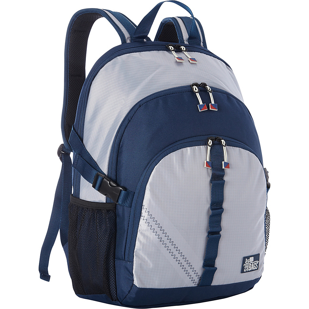 SailorBags Silver Spinnaker Daypack Silver with Blue Trim SailorBags Business Laptop Backpacks