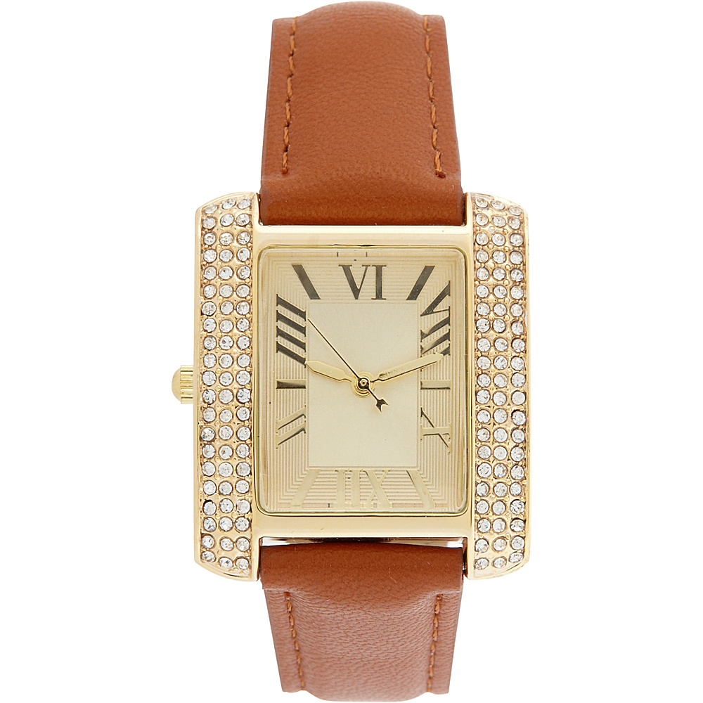 Samoe Band Watch Tan with Gold Square Face Samoe Watches