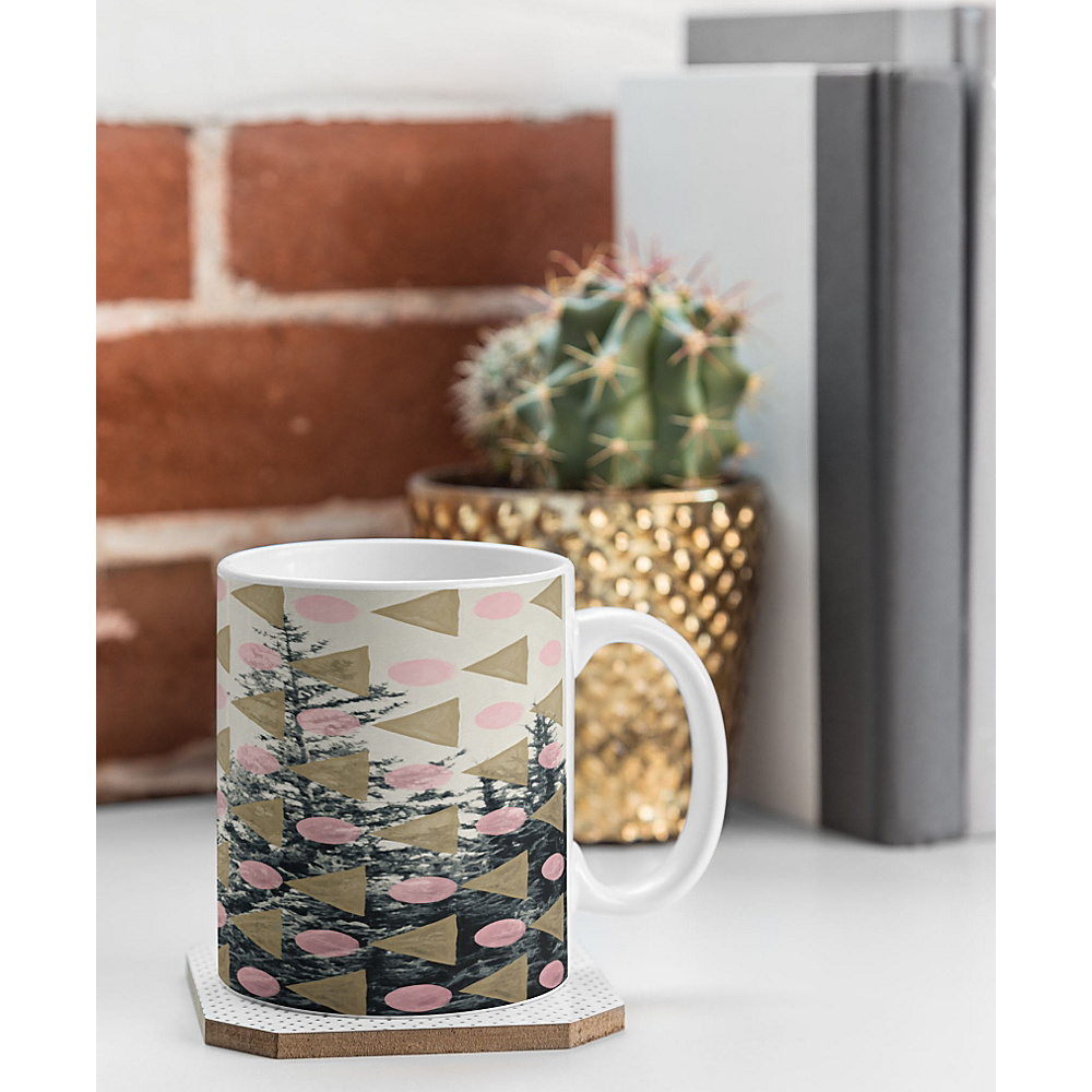 DENY Designs Maybe Sparrow Photography Coffee Mug Baby Pink Through the Geometric Trees DENY Designs Outdoor Accessories