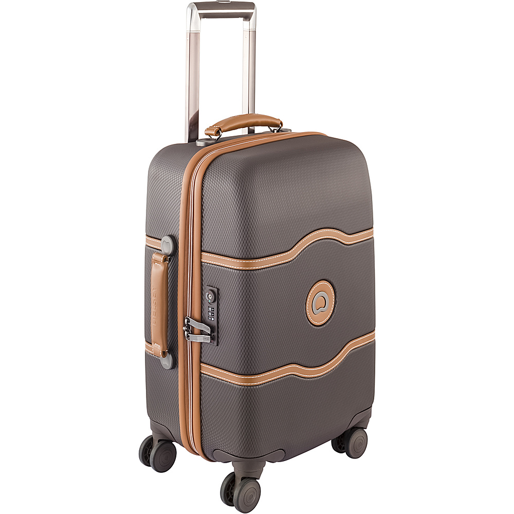 Delsey Chatelet Hard 21 4 Wheel Spinner Carry On Brown Delsey Hardside Carry On