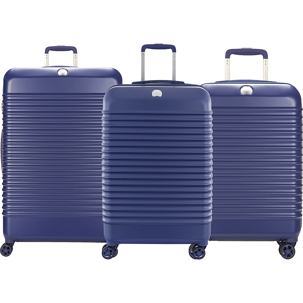 Delsey Bastille Lite Expandable 4 Wheel Spinner Luggage Set Blue Delsey Luggage Sets