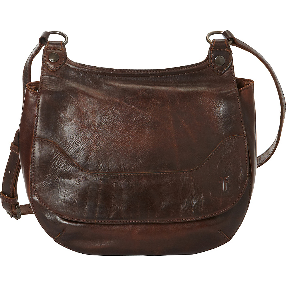 Frye Melissa Saddle Dark Brown Frye Designer Handbags