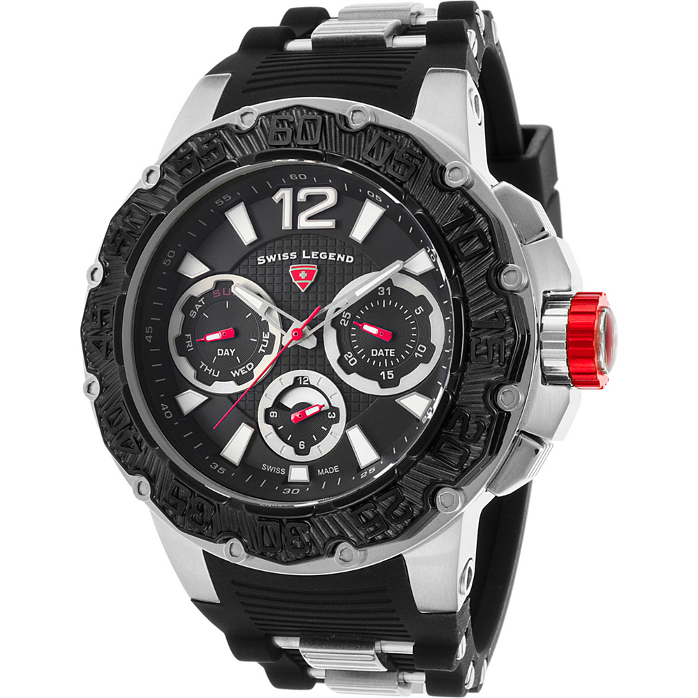 Swiss Legend Watches Opus Chronograph Silicone Band Watch Black Black Swiss Legend Watches Watches