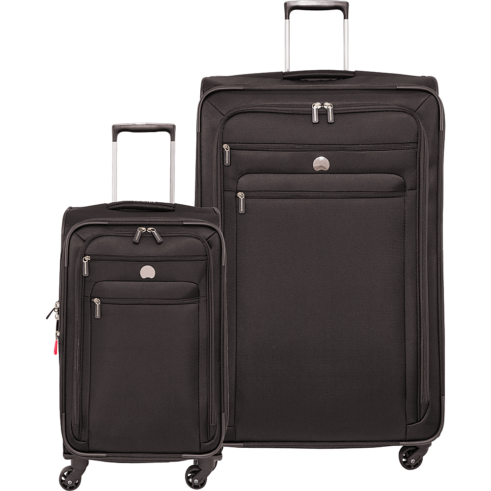 Delsey Helium Sky 2.0 21 Carry On and 29 Spinner Luggage Set Black Delsey Luggage Sets