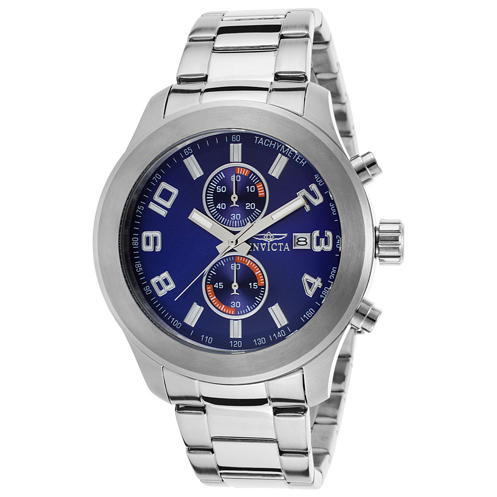 Invicta Watches Mens Specialty Chronograph Stainless Steel Watch Silver Blue Invicta Watches Watches