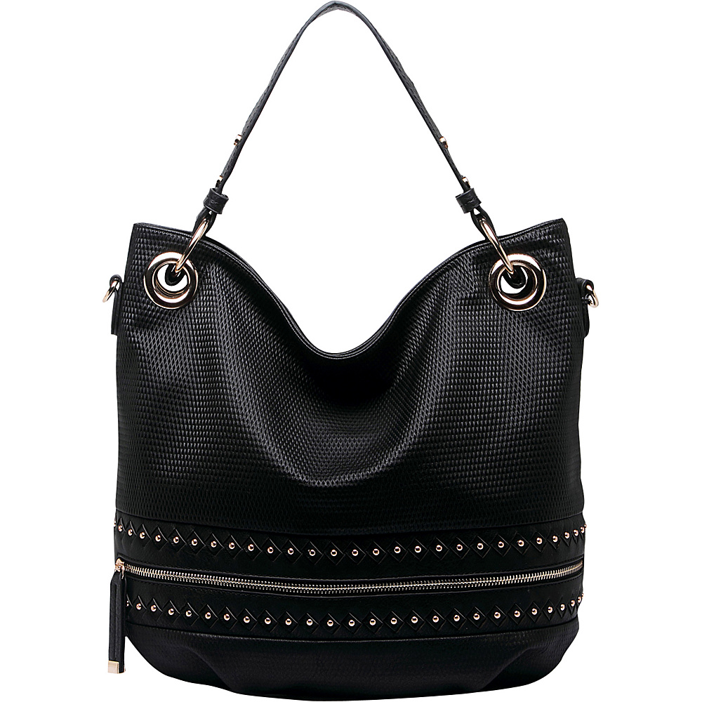 MKF Collection Birdie Studded Hobo Bag Black MKF Collection Manmade Handbags