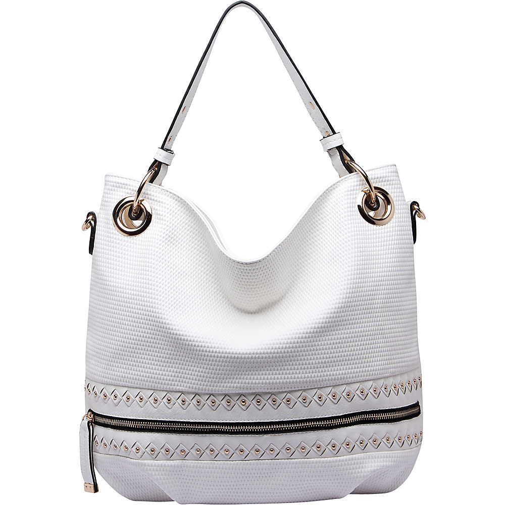 MKF Collection Birdie Studded Hobo Bag White MKF Collection Manmade Handbags