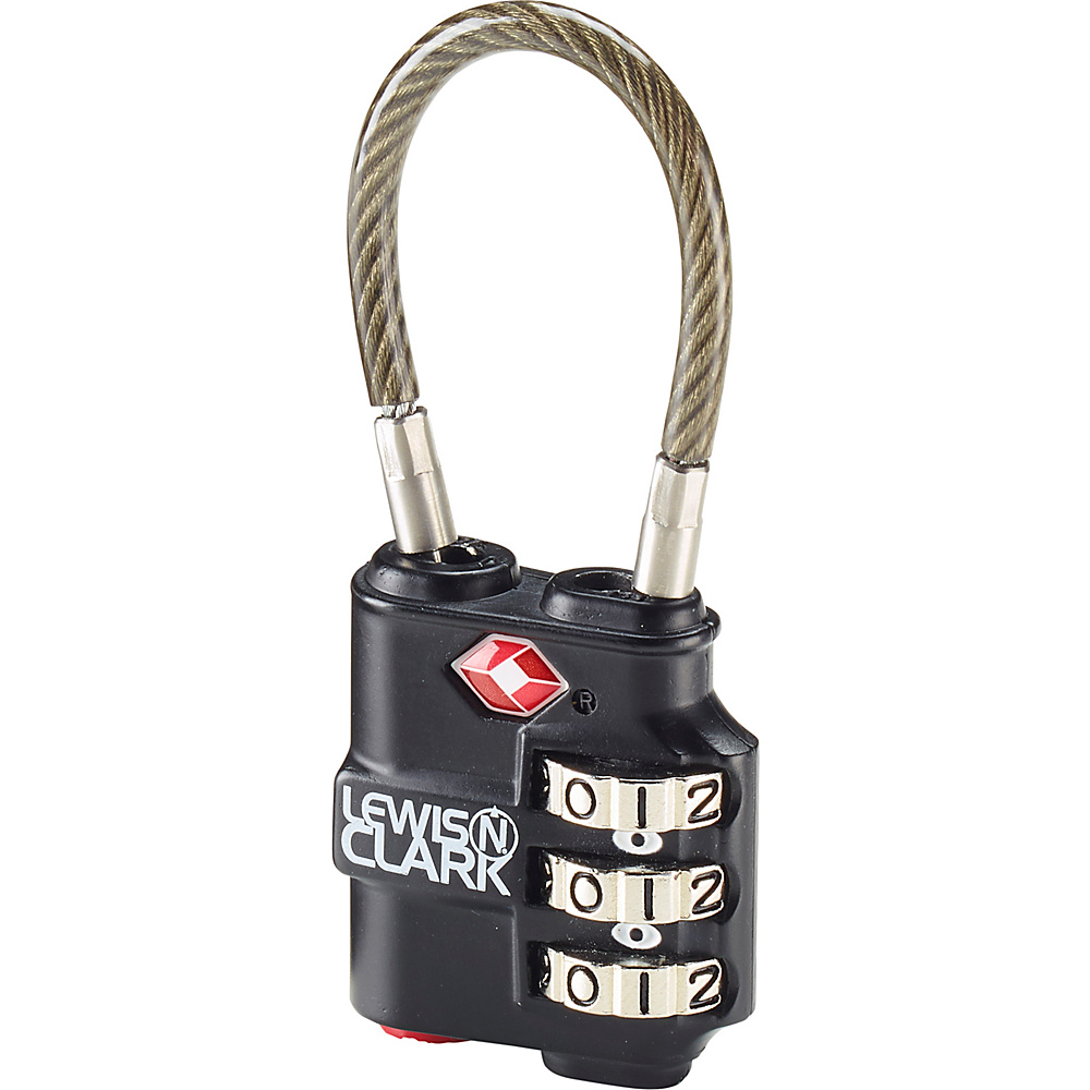 Lewis N. Clark Travel Sentry Indicator Heavy Duty Cable Lock Black Lewis N. Clark Luggage Accessories