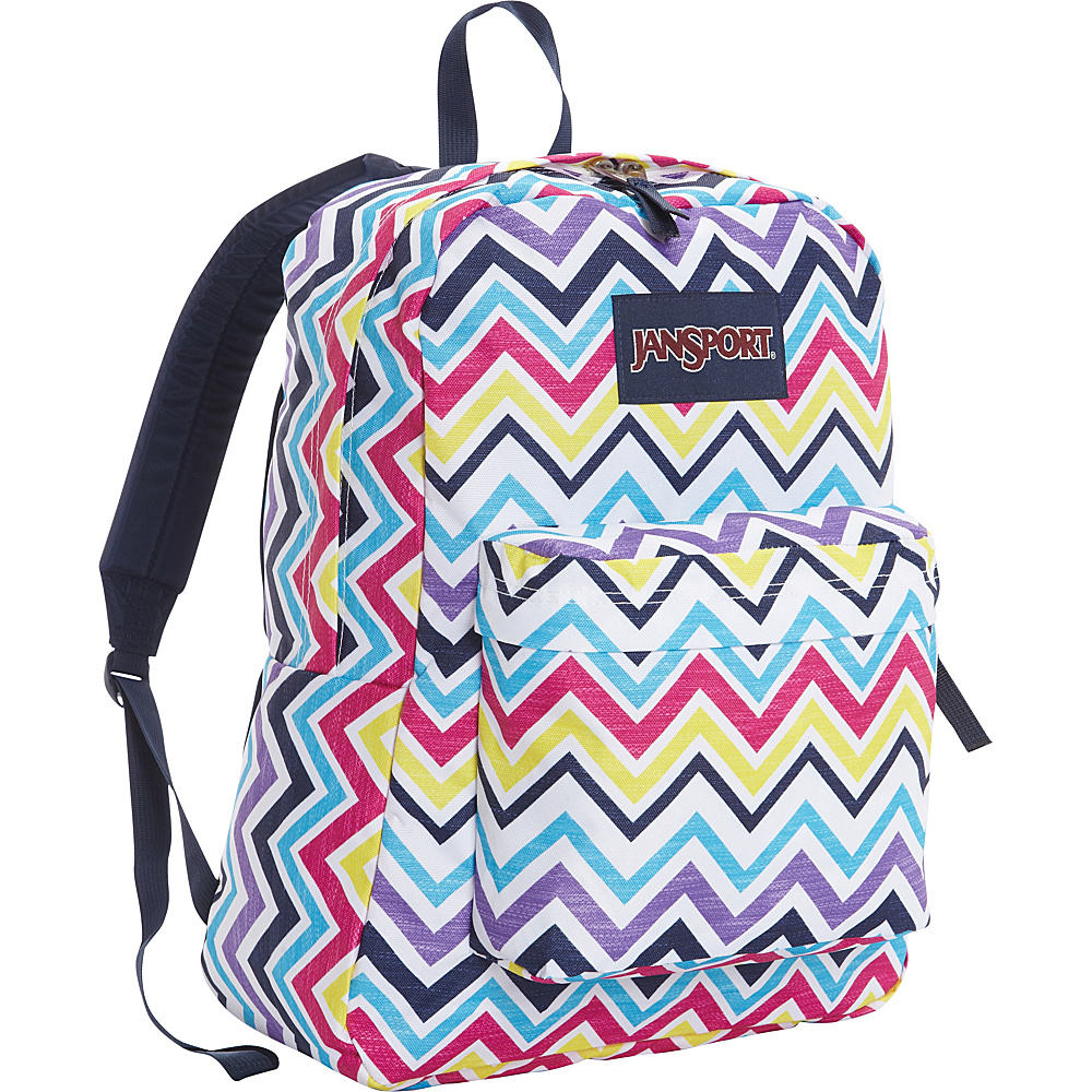 JanSport Superbreak Backpack Discontinued Colors Multi Saucy Chevron JanSport Everyday Backpacks